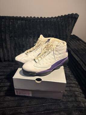 Air Jordan 13 Retro 'Lakers' White/Court Purple 414571-105 Size 11.5 Mens